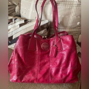 Pink leather COACH purse